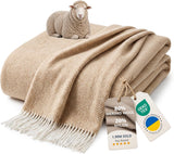 Merino Wool Blanket, Warm & Soft Throw for Bed & Sofa, 140X200 Cm
