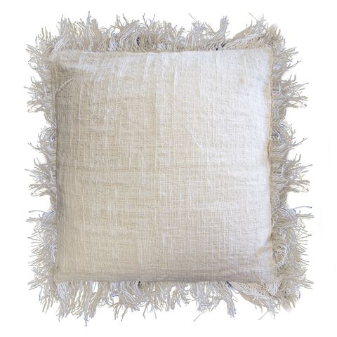 Linen Cushion Cover with Fringe, 60 × 60 cm