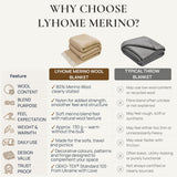 Merino Wool Blanket, Warm & Soft Throw for Bed & Sofa, 140X200 Cm