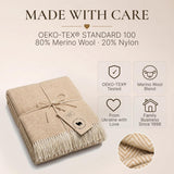Merino Wool Blanket, Warm & Soft Throw for Bed & Sofa, 140X200 Cm