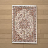 Afyon rug laid flat on a wooden floor