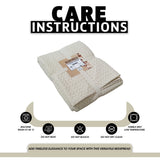 Natural Checked Cotton Throw, 180 × 250 cm