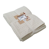 Natural Checked Cotton Throw, 180 × 250 cm
