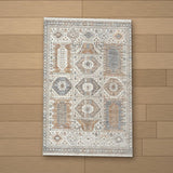 Sivas rug laid flat on a wooden floor