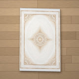 Yavuzeli rug laid flat on a wooden floor
